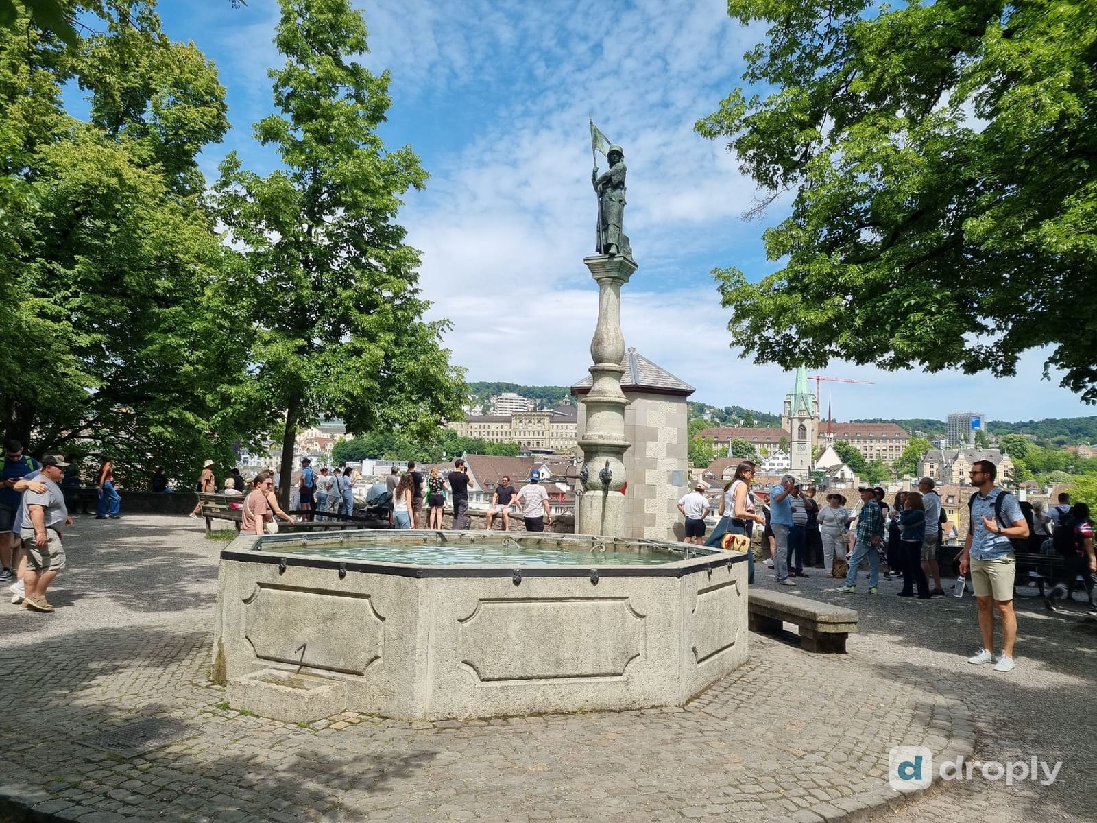 View from the Lindenhof over the old town and the Limmat toward Lake Zurich