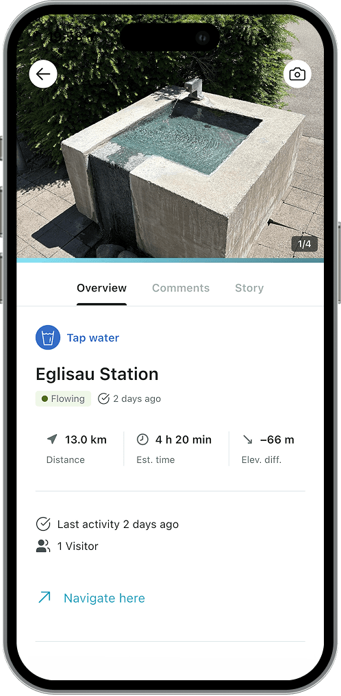 droply water source detail screen